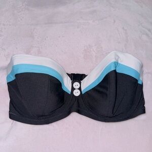 Freya Black Underwire Strapless Bandeau Bikini Top size 30G